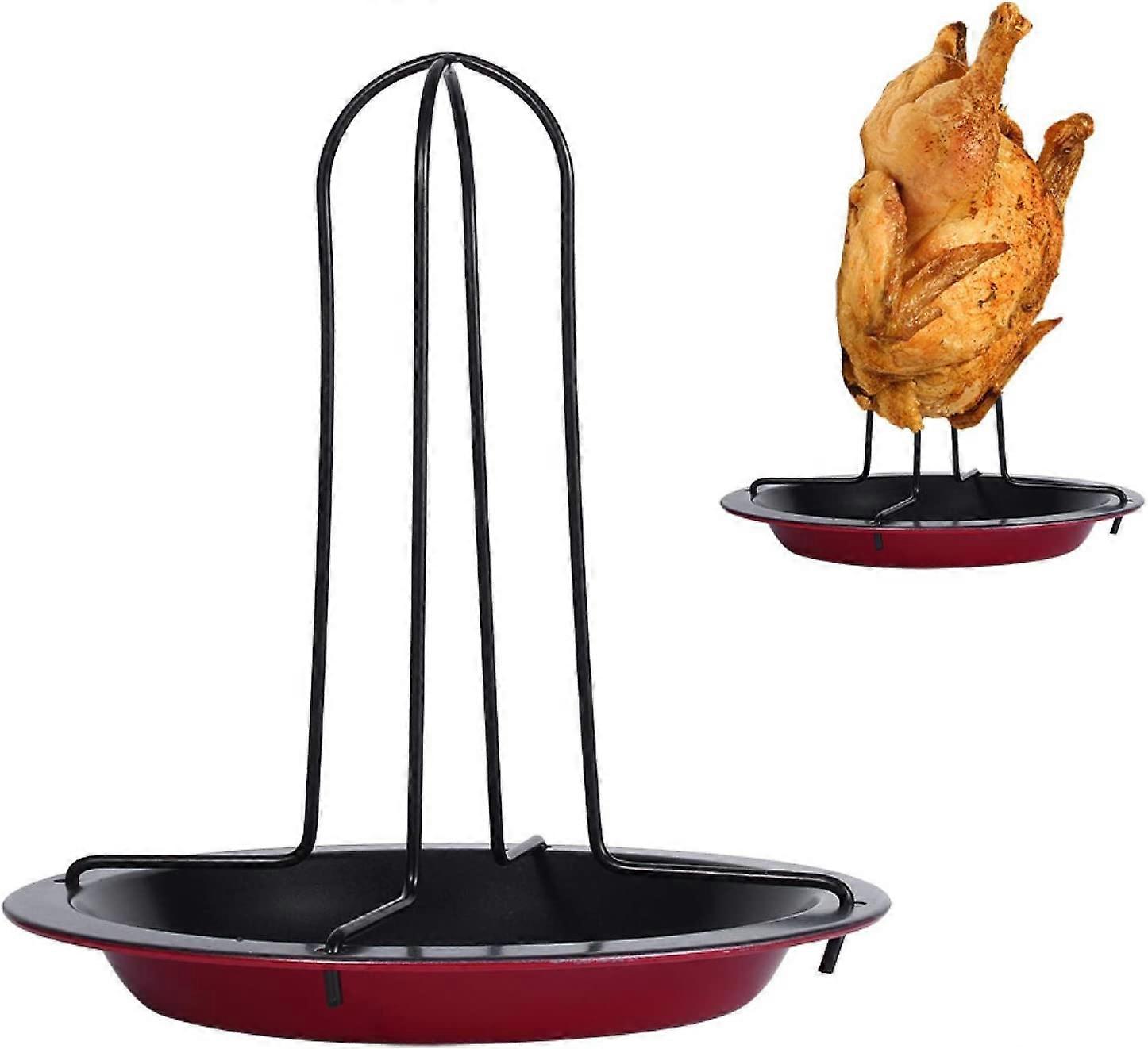 Chicken Roaster-Non-stick Vertical Chicken Cooking Grill Rack Pan