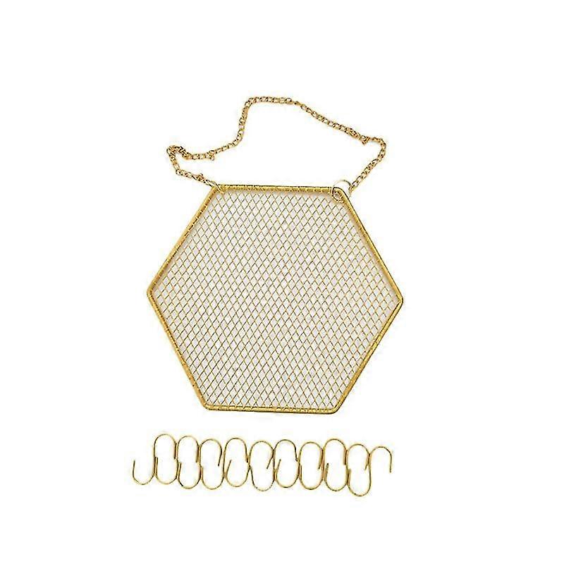 Durable Hexagon Hanging Earring Stud Wall Mounted Jewelry Organizer Decorative