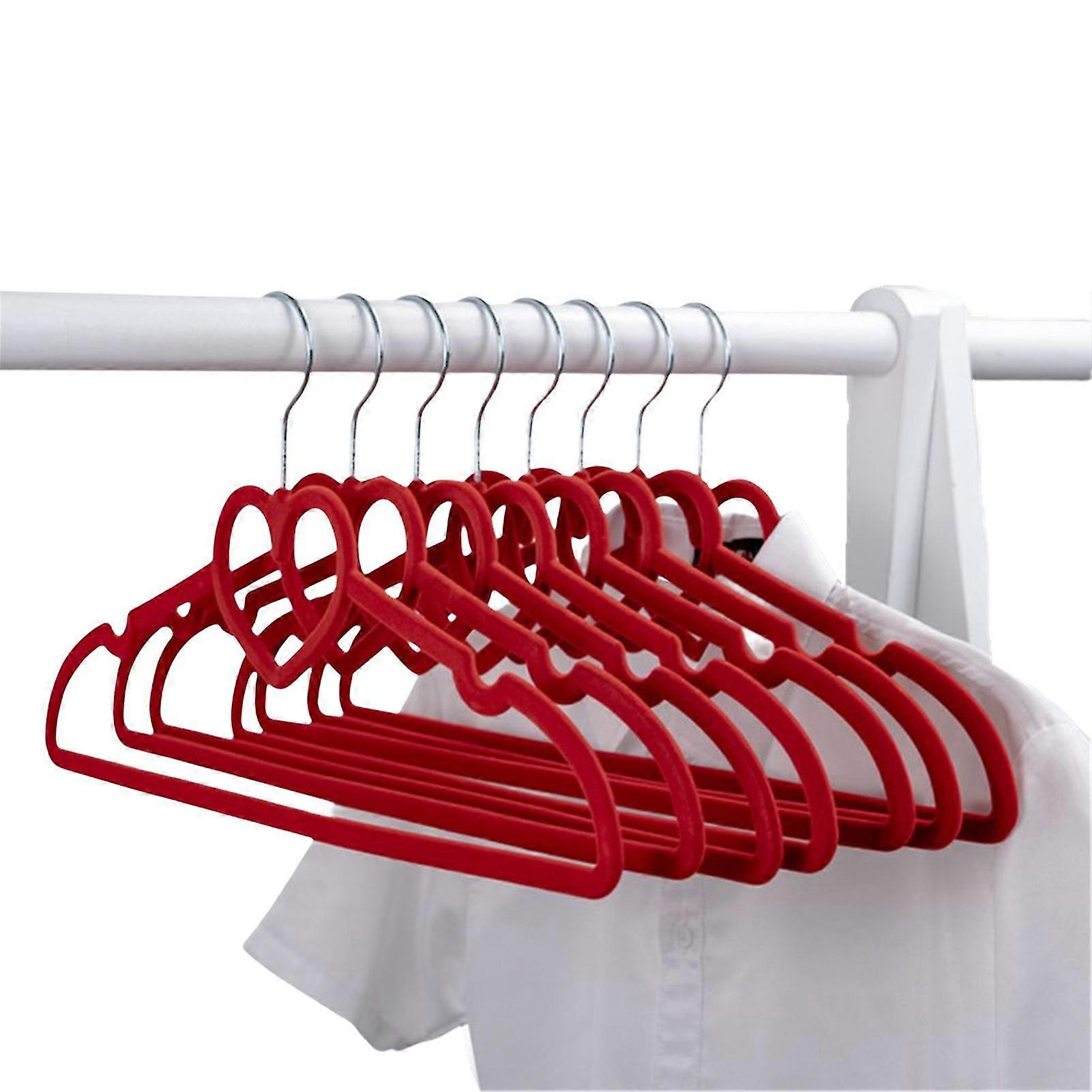 10st Flocking Love Hanger Halkfri No Trace Kläder Byxor Hushållsarrangör