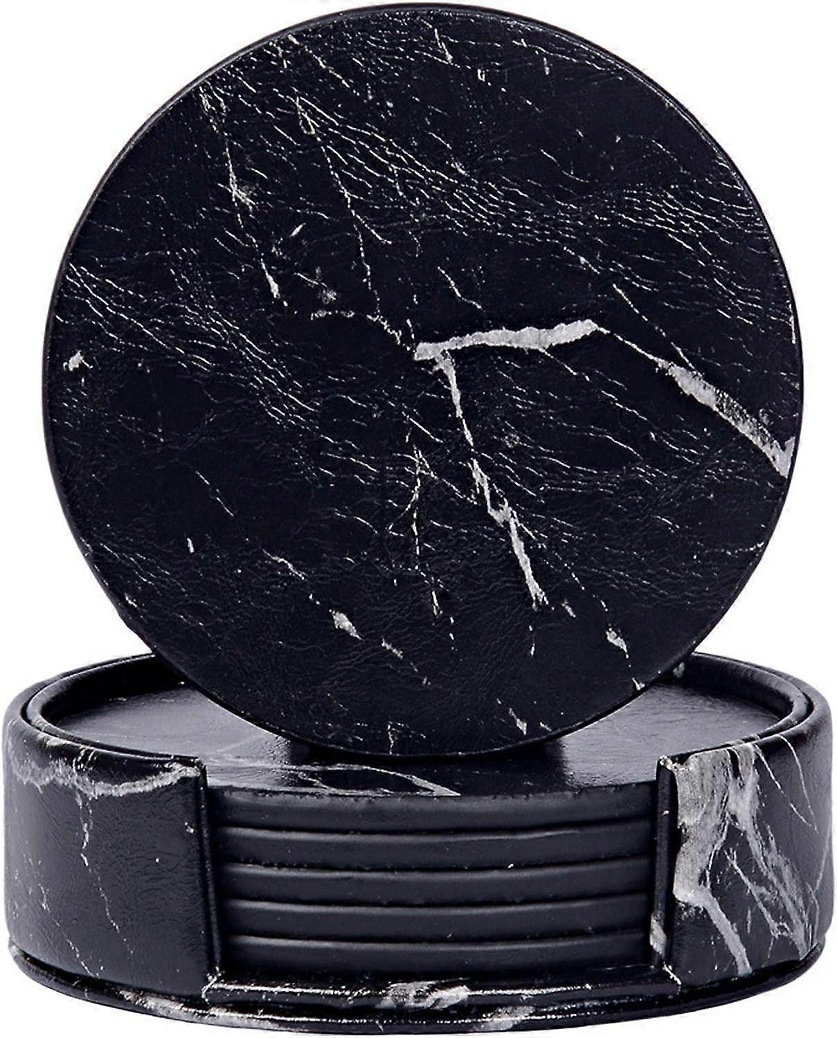 الوقايات الجلدية للمشروبات ، حصائر القهوة تحمي الأثاث من علامات الماء الساخن أو البارد والأضرار (أسود)