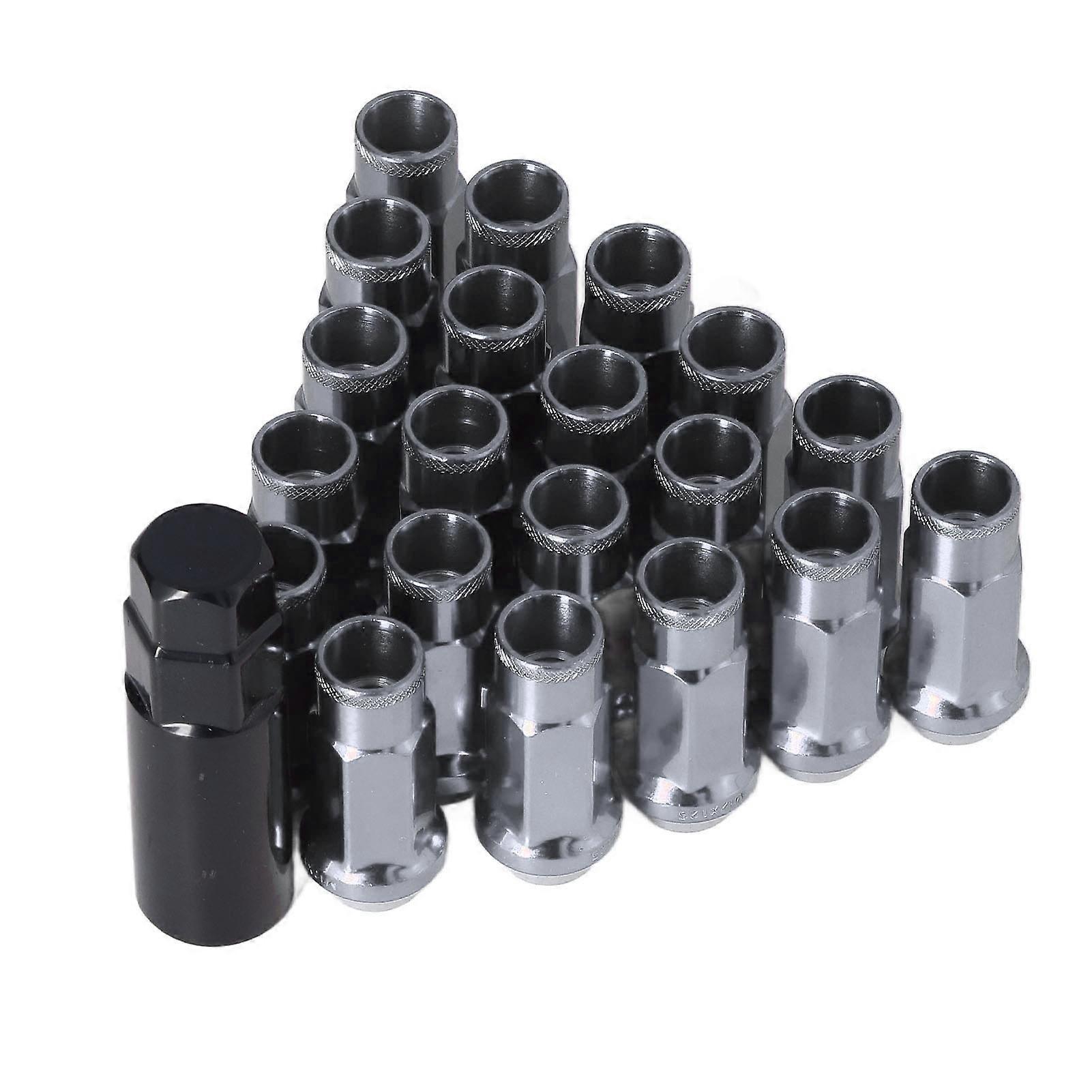 20pcs M12x1.25 מתכת גלגל מזוודות אגוזים אביזרי רכב אוניברסליים תחליף מיצובישי כסף