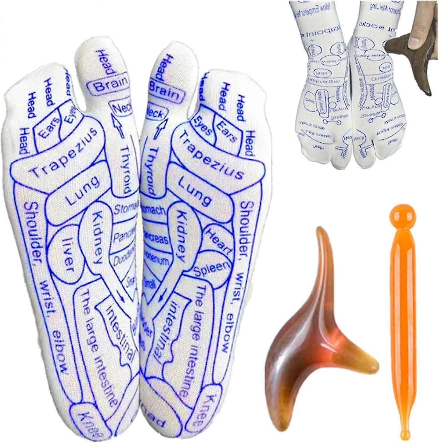 الجوارب الريفلكسولوجي ، الجوارب المنعكسة مع أداة التدليك ، القدم الجوارب ريفلكسولوجي الجوارب نقطة الضغط لتدليك القدم (الرجال ، 1 زوج)