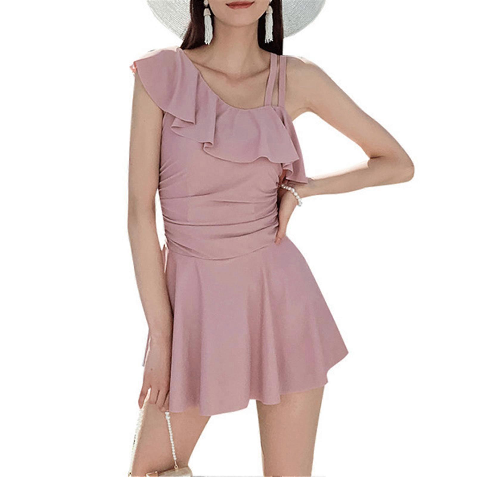 Maillots de bain une pièce pour femmes Maillots de bain à volants à une épaule Maillot de bain