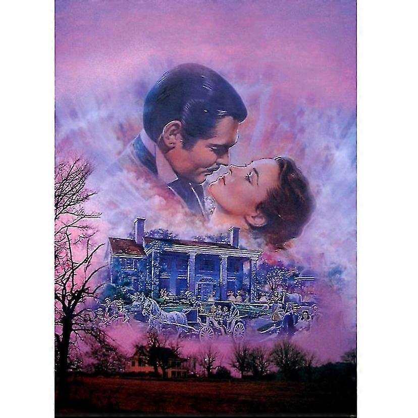 كامل الحفر 5D دي الماس اللوحة فيلم ملصق ذهب مع الريح الماس حجر الراين التطريز ديكور المنزل هدية