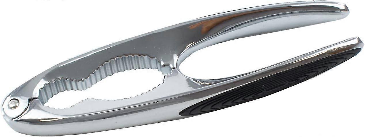 Metal Nutcracker - Walnut Cracker Opener with Rubber Handles - Heavy Duty Nutcracker - Kitchen Accessories - Non-Slip - Seafood Shell Cracker - Silver