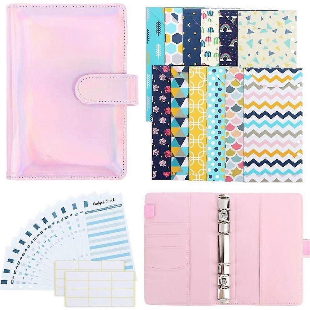 38Pcs Budget Organizer Binder Cash Envelope System, Alphabet Stickers,Budget Sheets,A6 PVC Bags,for