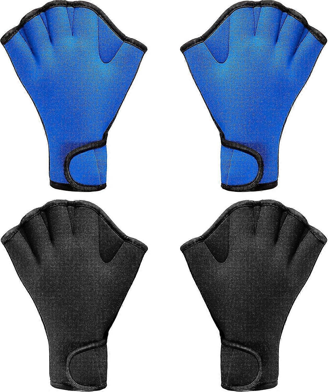 2-pack simhandskar vatten simning träningshandskar neopren handskar webbed fitness vattentäta träningshandskar simning dykning rem handledsrem, siz