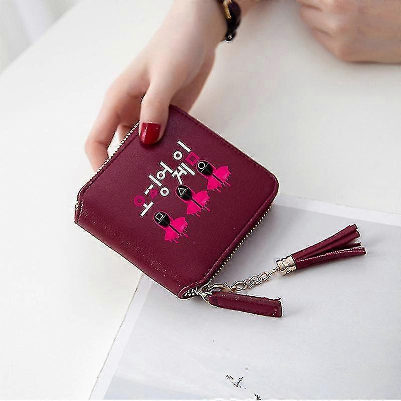 Squid Game Dames Coin Portemonnee Student Draagbare Kaart Case Key Storage Bag Pu Zipper Handtas
