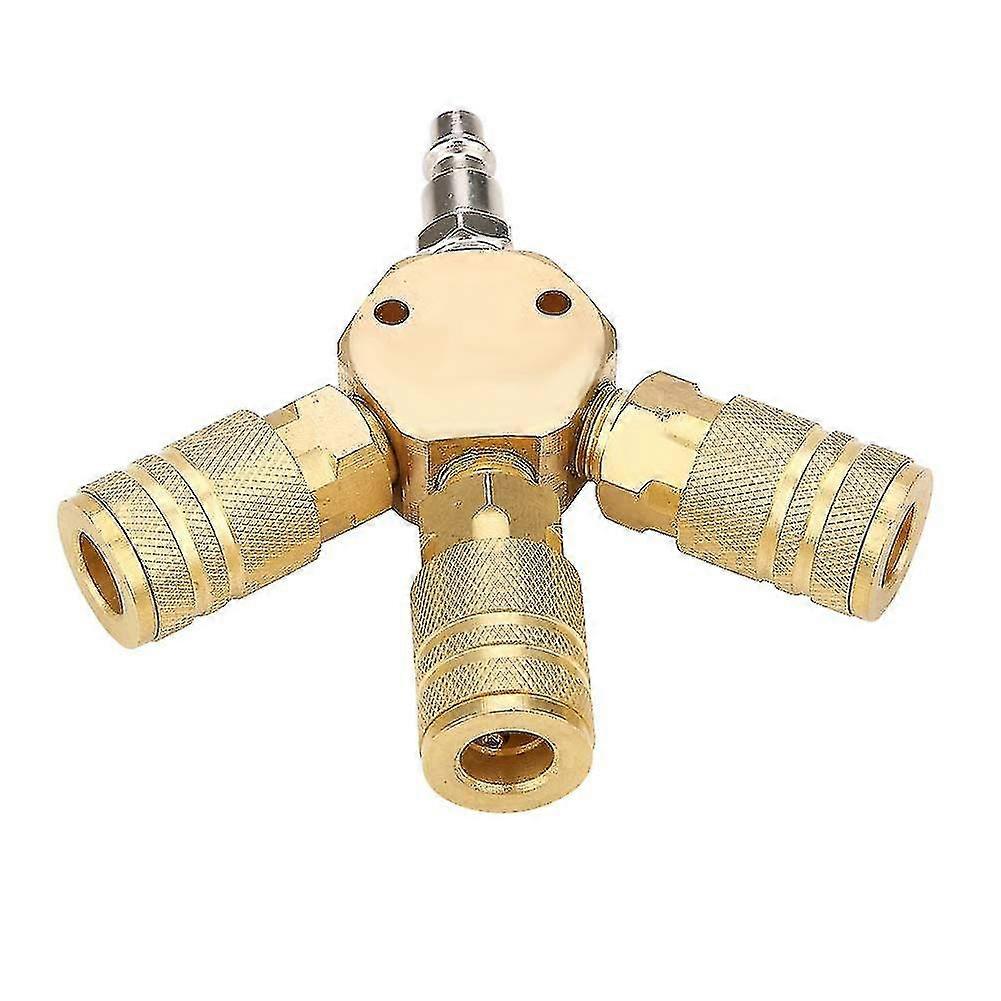 1/4" T-shaped Pneumatic 3 Way Connector Tee Quick Coupling Air Pneumatic Hose Connector Pipe Tool