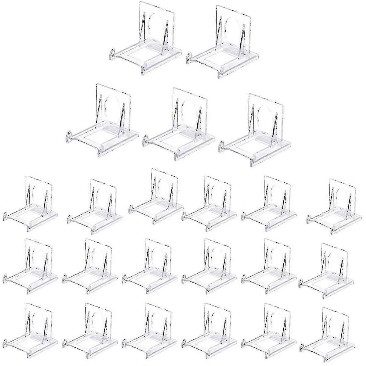24 Pcs Clear Plastic Display Stand, Adjustable Clear Plastic Display Stands Easel Multifunctional Display Holder
