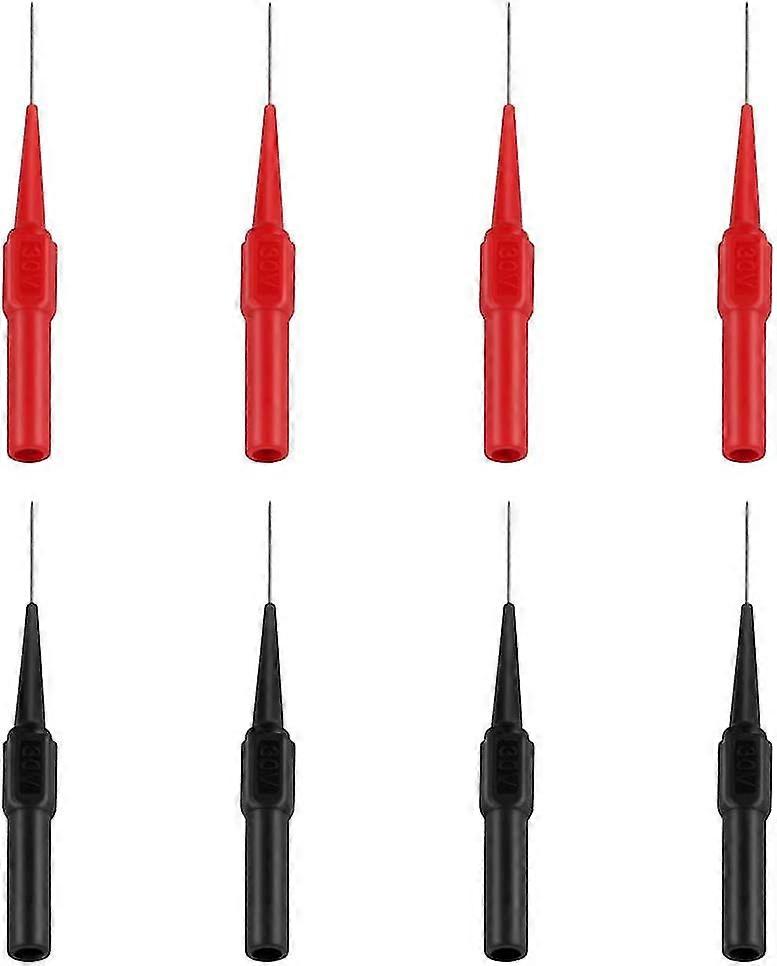 8pcs Test Probe,stainless Steel Multimeter Test Leads Multifunction Tester Cable(red And Black)