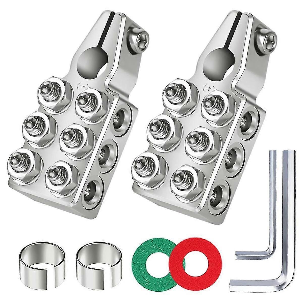 Battery Terminal Connectors, 12 Way Battery Terminals, 1/0AWG,2/4/6/8AWG Battery Connectors , for Car/Trucks/RVs