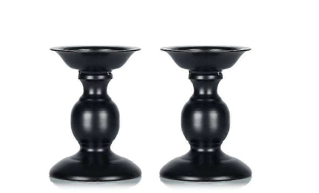 Black Iron Pillar Candle Holders