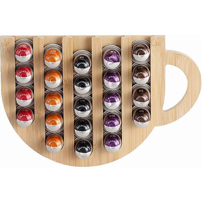 Capsule Holder, Triomphe Self-Adhesive Capsule Storage, 36x Coffee Capsule Dispenser, Coffee Pod Storage, Space-Saving Wall Mount, Rotating Capsule St