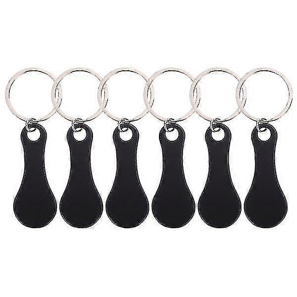 6 Pcs Shopping Trolley Tokens Stainless Steel Key Ring Shopping Cart Trolley Tokens