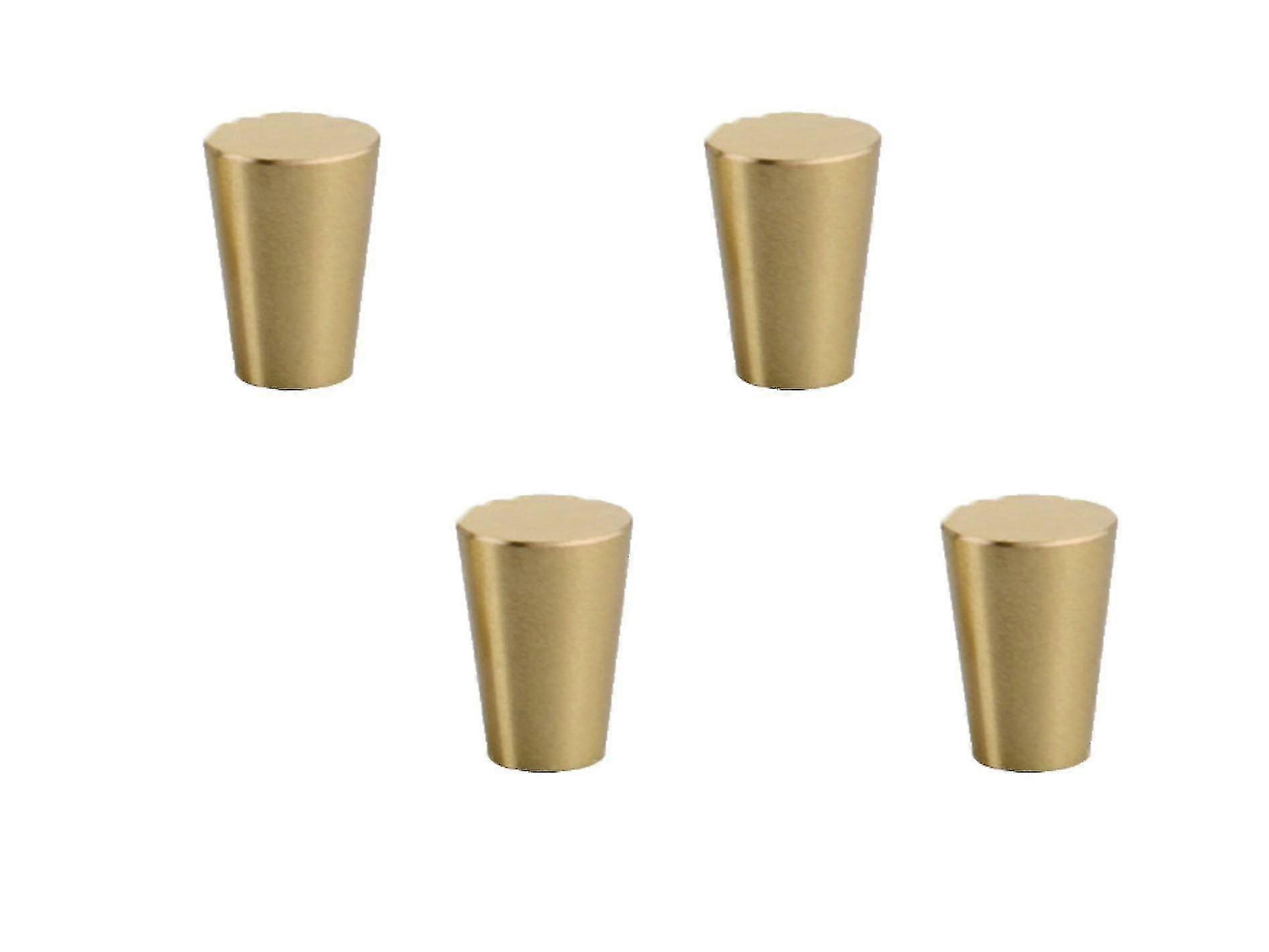 4 Pcs Door Knobs, Brass Round Cabinet Knobs, Single Hole Cupboard Door Handles