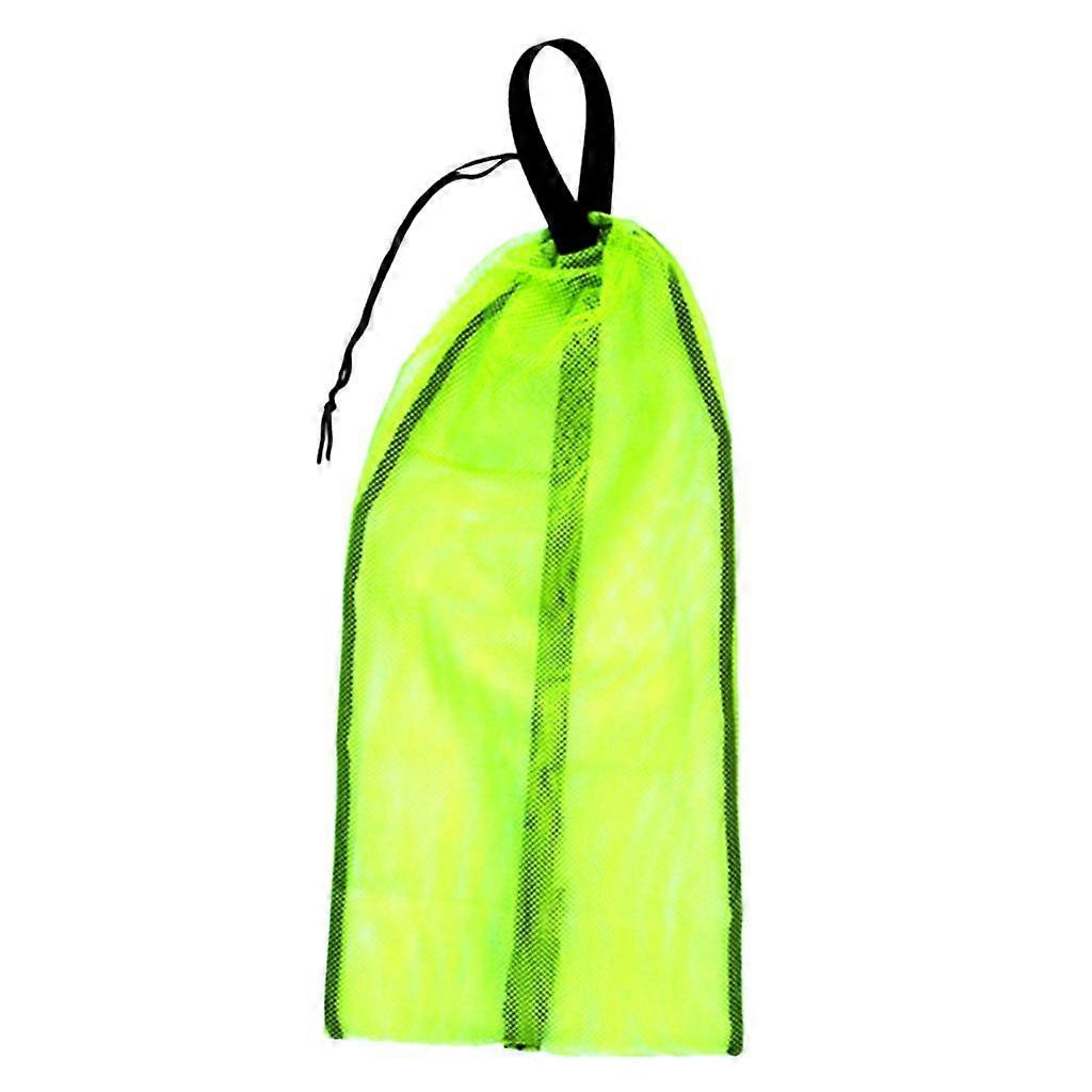 Drawstring Mesh Bag Shoulder Strap for Scuba Diving Snorkel Equipment Yellow