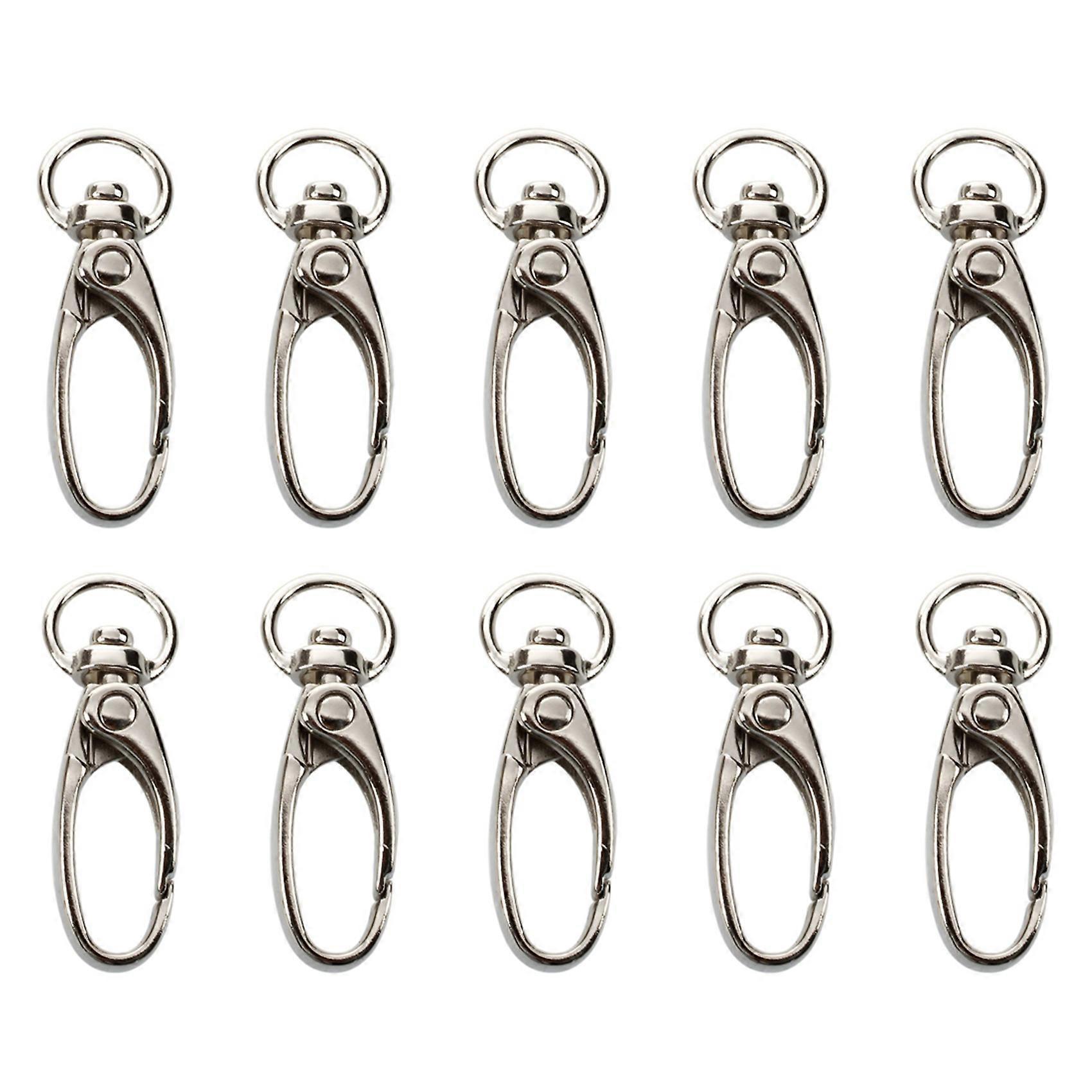 100 Pcs D Swivel Trigger Clips Hooks Metal Key Ring Lobster Clasps
