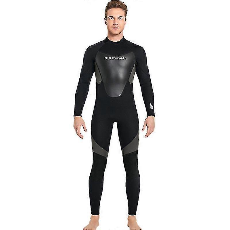 Wetsuit For Men 3mm Neoprene Full Wetsuit, Back Zip Long Sleeve One Piece Wetsuit Jumpsuit For Scuba Diving Surfing