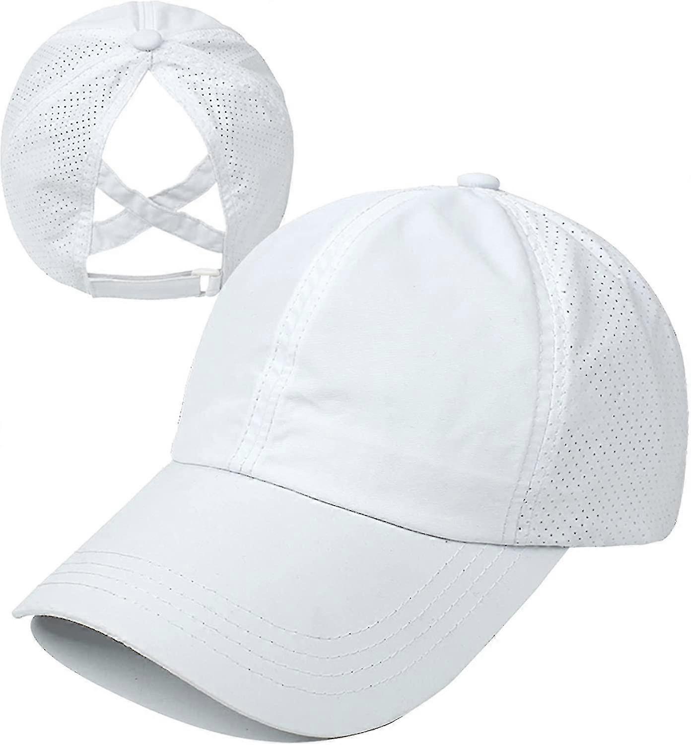 Womens Criss Cross Ponytail Baseball Cap Adjustable High Messy Bun Ponycap Quick Drying Hat