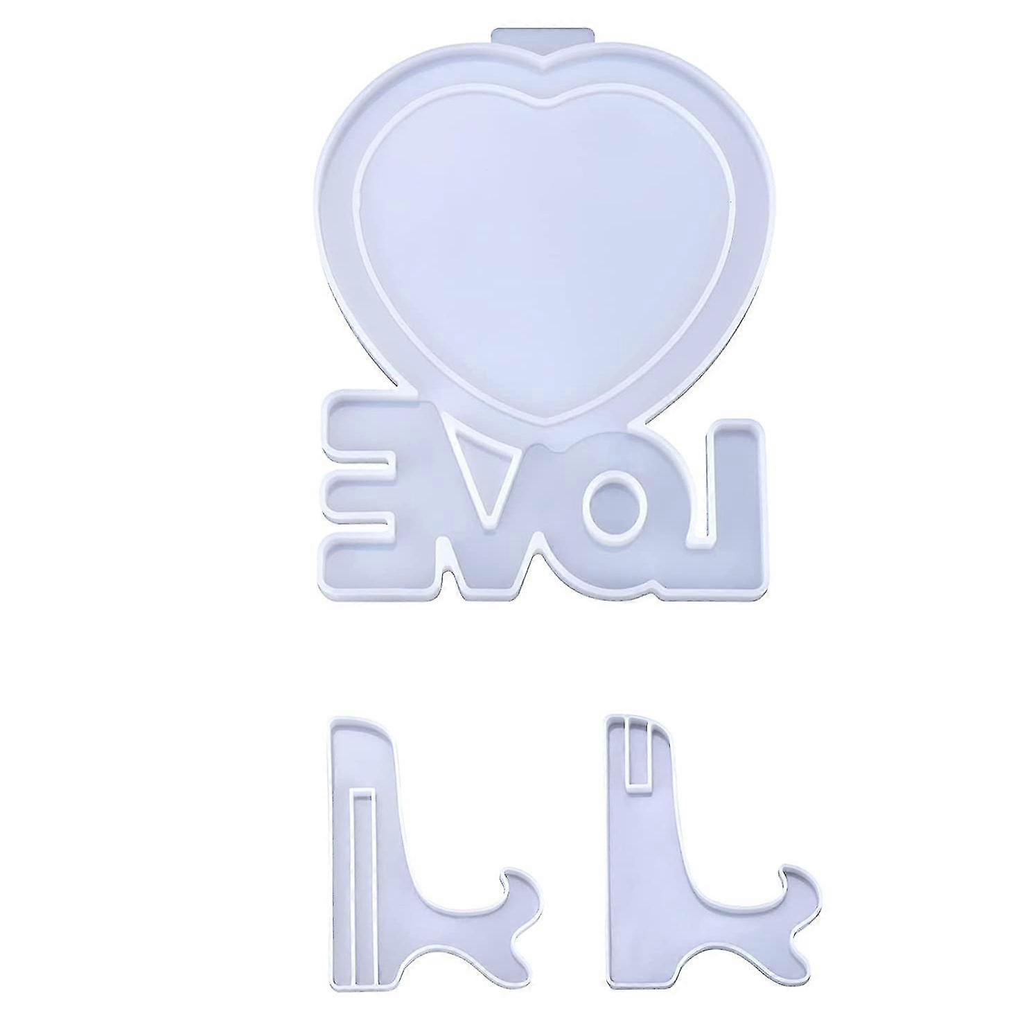 Resin Picture Frames Molds For Epoxy Resin, Heart Shape & Love Word Silicone Epoxy Molds For Diy Cr