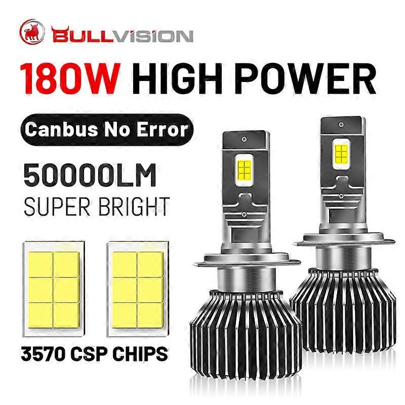 50000LM H7 H4 H11 LED Headlight K5C Pro H1 H8 H9 9005 9006 HB3 HB4 6000K 3570 CSP Chip Canbus LED Driver 180W Big Power For Lens