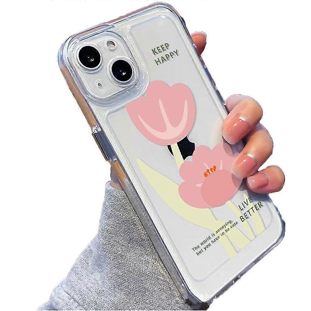 Clear Creative Design Cute Fun Flower Ultra-thin Shockproof Cases Compatible With Iphone14 Series