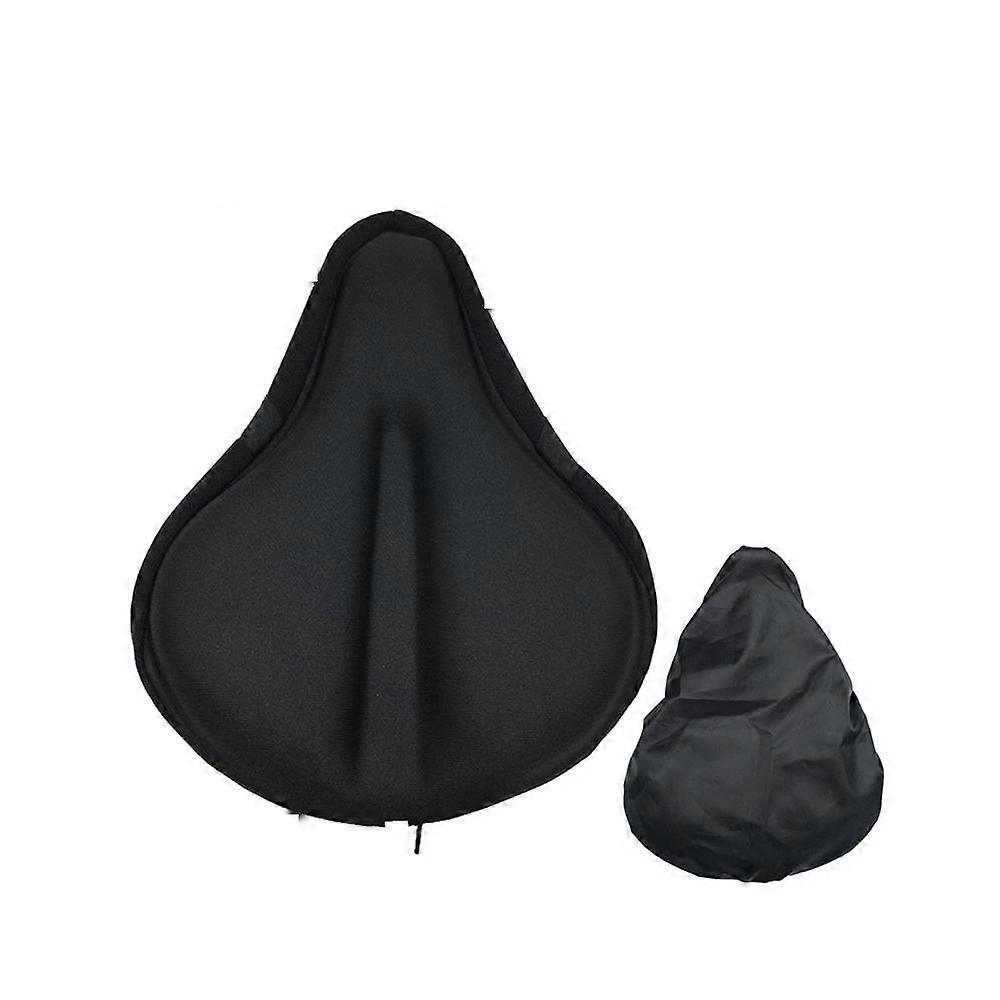 Bike Saddle Cover Large - Memory Foam and Extra Soft Gel Seat Cushion with Waterproof Cover, with Drawstring, for Mountain Bike, Exercise Bike