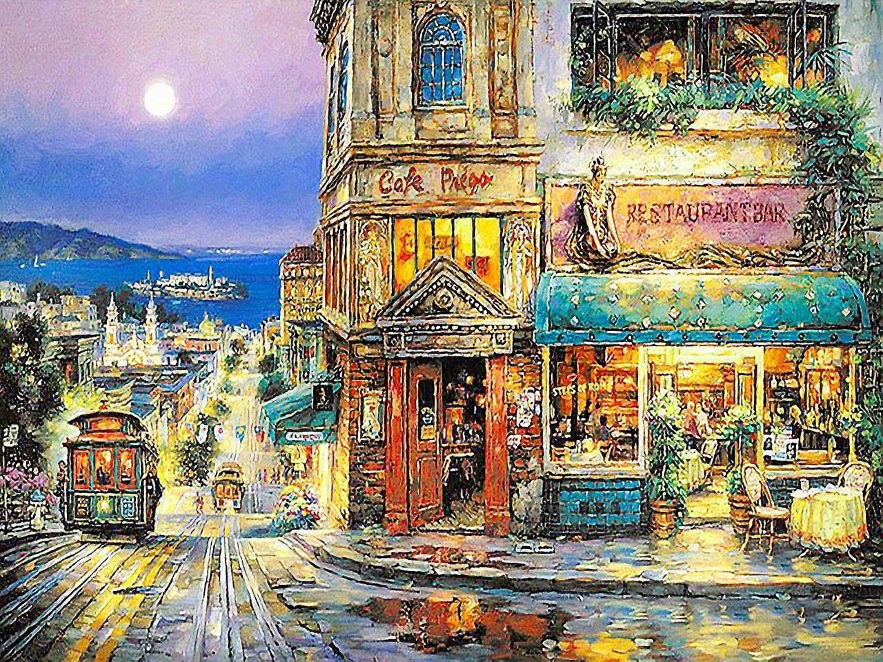 5D diaman(30*40)t peinture rue urbaine paysage architectural (35) brique peinture l'huile bricolage point de croix plein de diamants