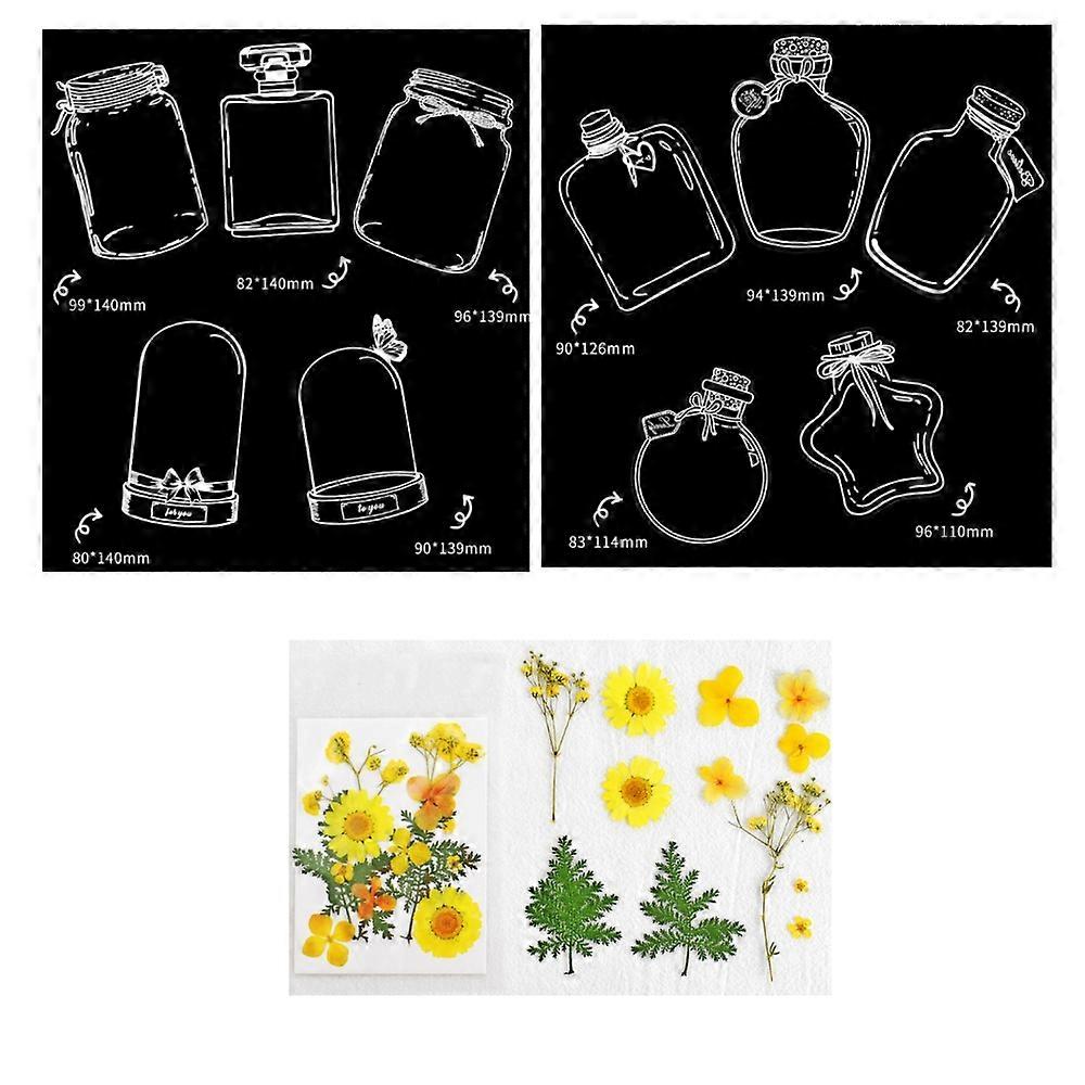 LN-52pcs transparent dried flower bookmarks