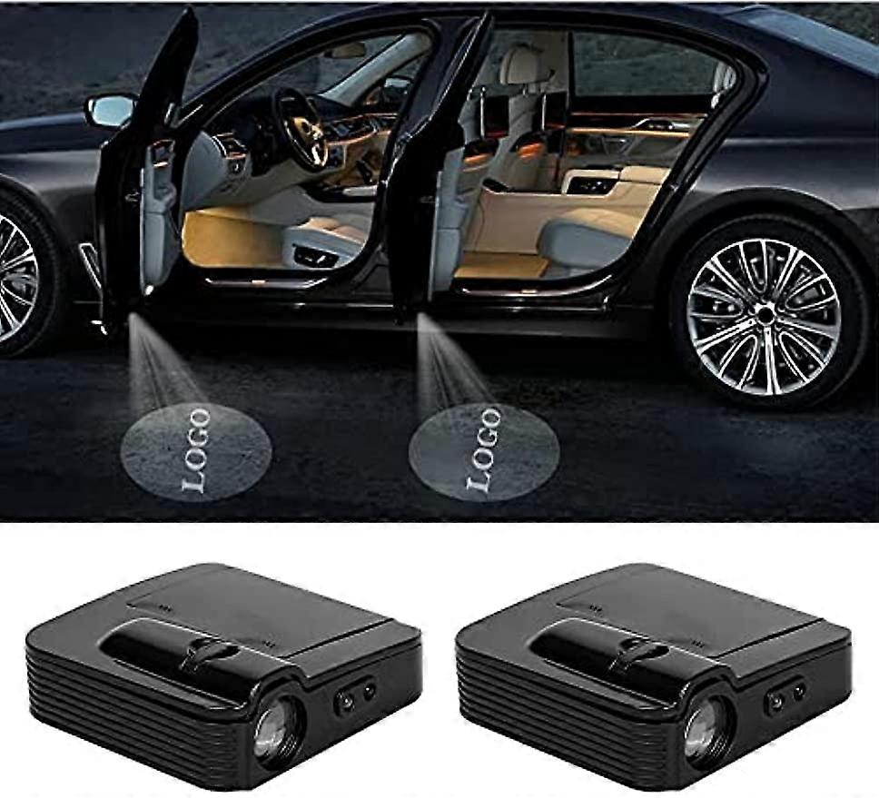Custom Logo 2pcs  Wireless LED Projector,Car Door Step Welcome Lights(Accept Custom Logo)