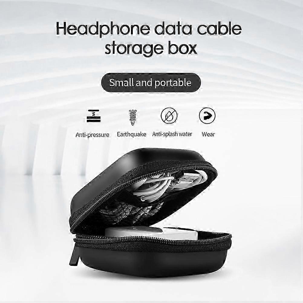 10x10x4CM Portable Data Cable Headphone Storage Box Data Cable Organizing Bag Charger Carrying Case for U Disk or Memory Cards