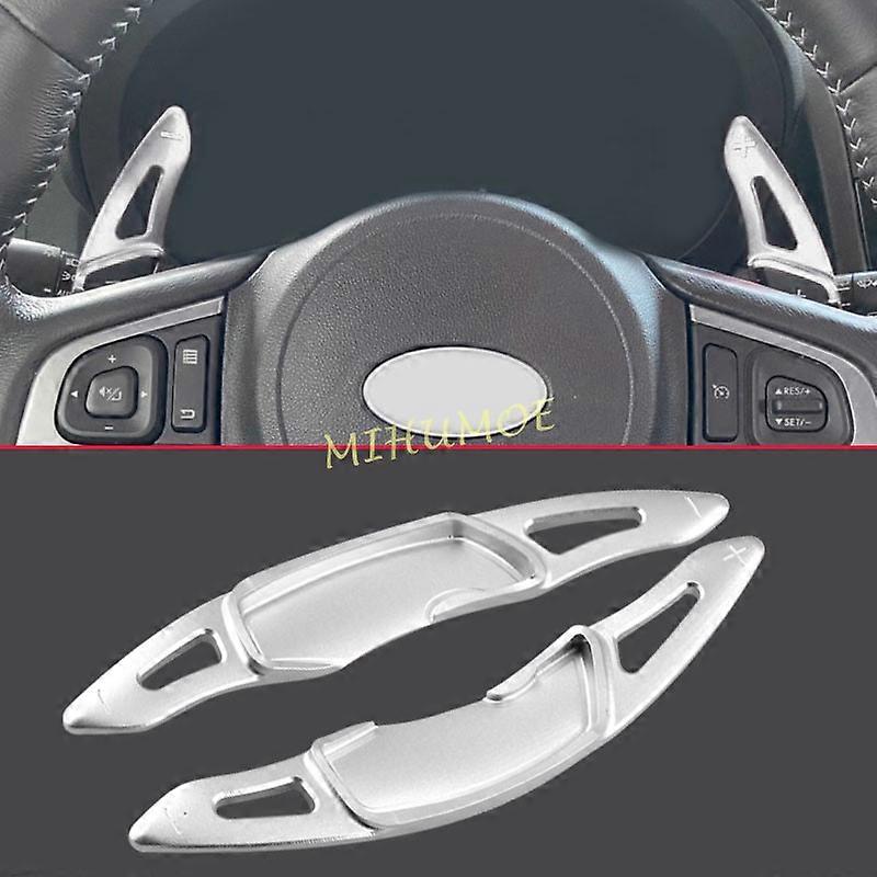 Interior Steering Wheel Paddle Shifter Extension For Subaru Outback Forester Wilderness XV Crosstrek Legacy Impreza BRZ Silver