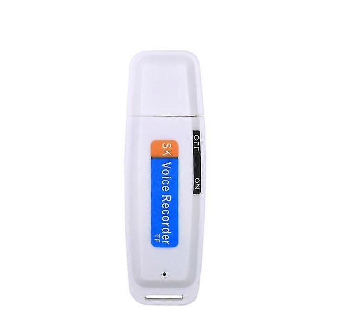 Digital Voice Recorder U Disk Shaped Recorder USB 2.0 Flash Drive Mini Audio Recorder(White)