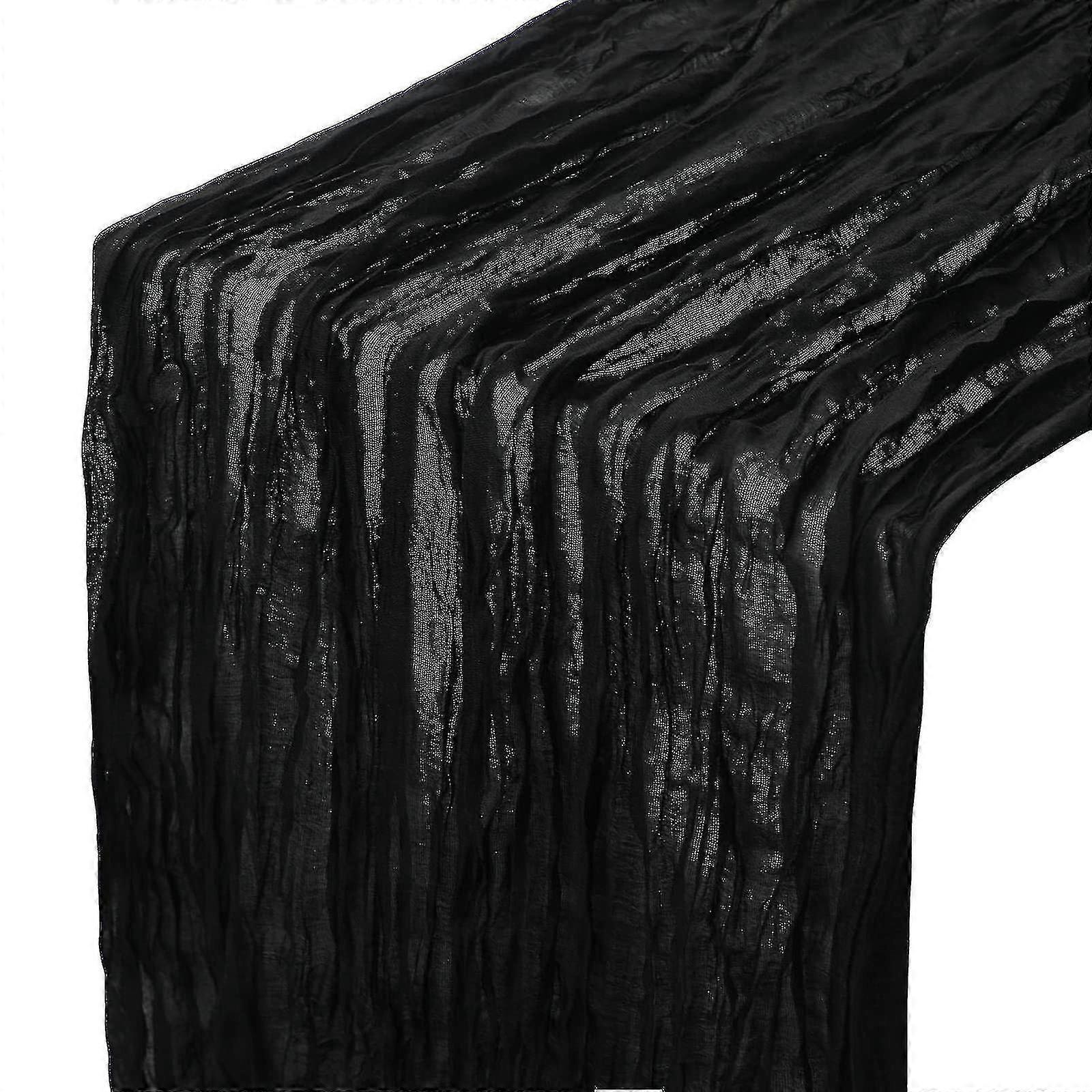 Wedding Table Runner, Extra Long Crumpled Design Cheesecloth Table Cloth