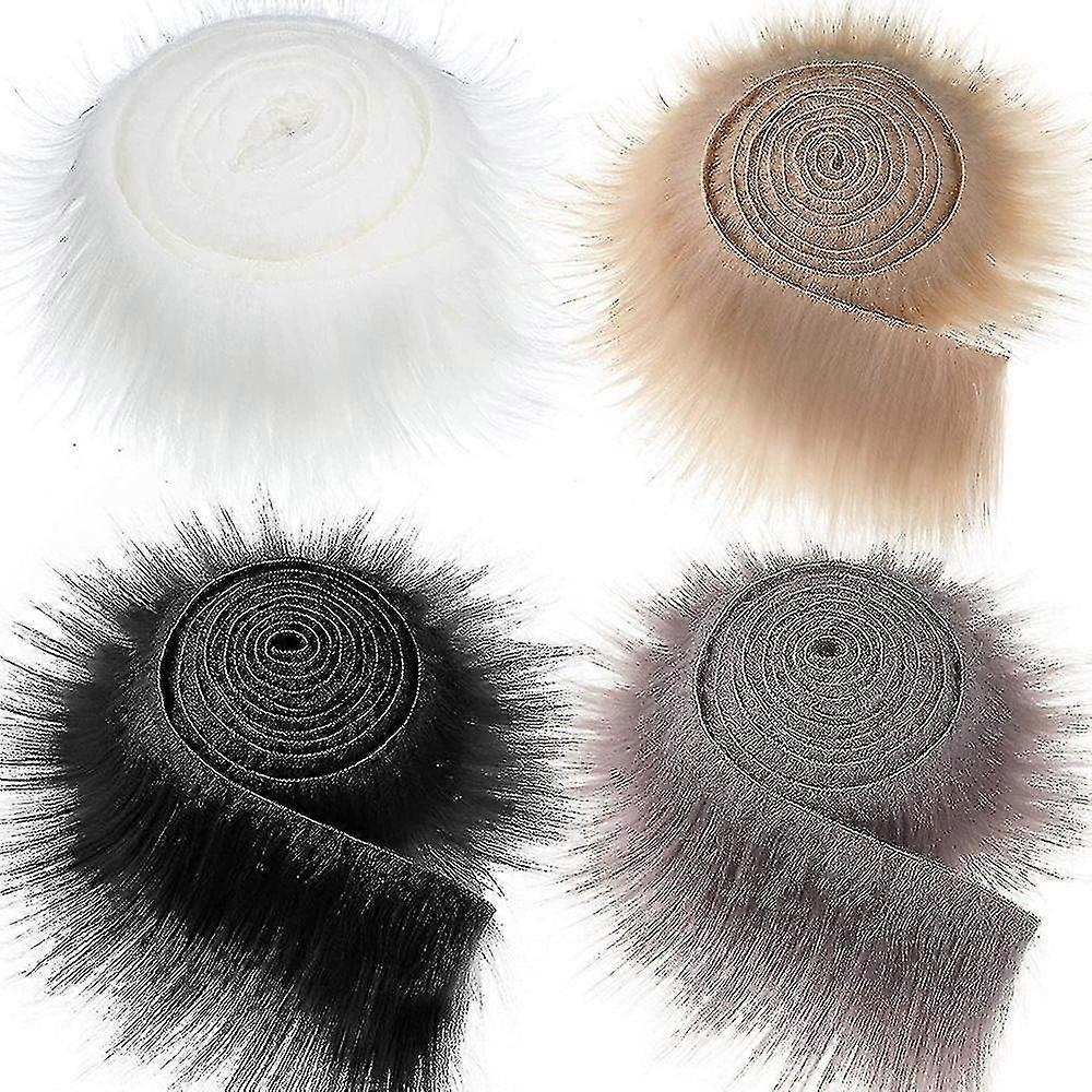 1.5m Faux Fur Ribbon Tapes Trim Fabric Roll Plush Fur Stripe Long Plush Fur Fabric Fluffy Trimming D
