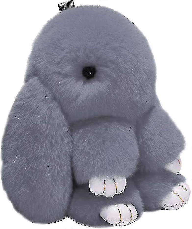 Adorable Fur Bunny Fluffy Rabbit Plush Toy Keyring Bag Charm Pendant Keychain