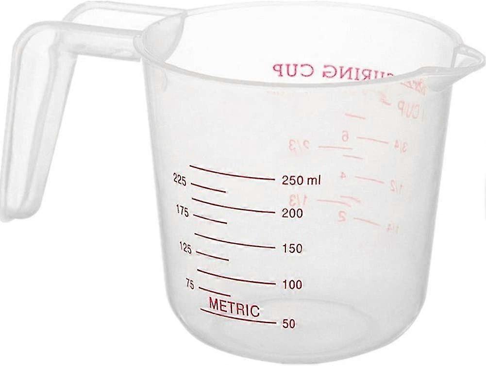 Measuring Jug Plastic Measuring Cup With Scale Handle Transparent Measuring Cups Nesting Stackable Container For Liquids Dry Solid(250ml)1pcs