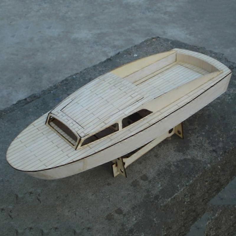 Deep V Yacht Basswood Set DIY Handmade Ship Model Length 522 Width 177mm Can be Colored by Yourself