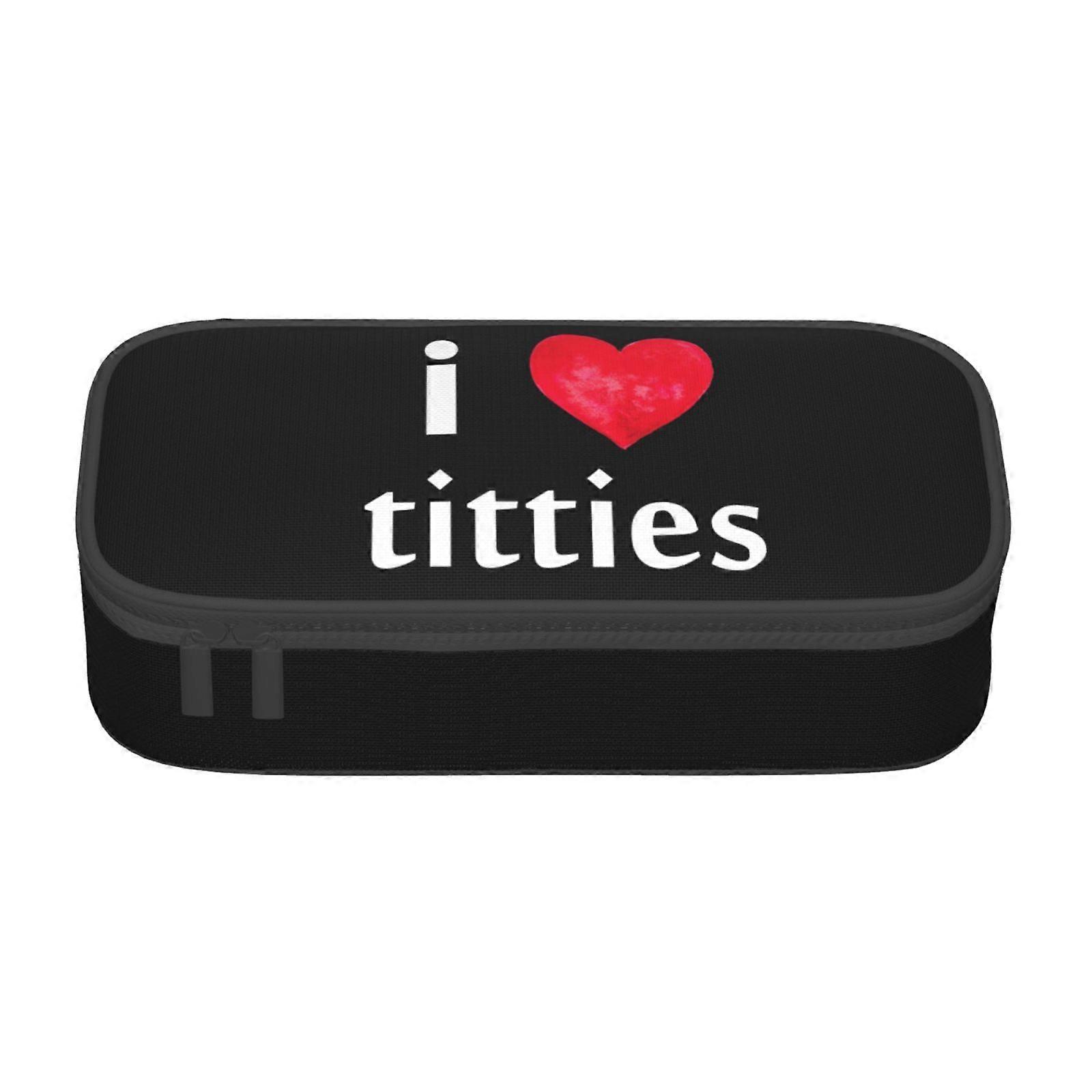 أنا أحب الثدي مقلمة حقيبة كبيرة السعة قلم رصاص الحقيبة ماكياج حقيبة اللوازم المكتبية القرطاسية صندوق قلم رصاص مع سحاب