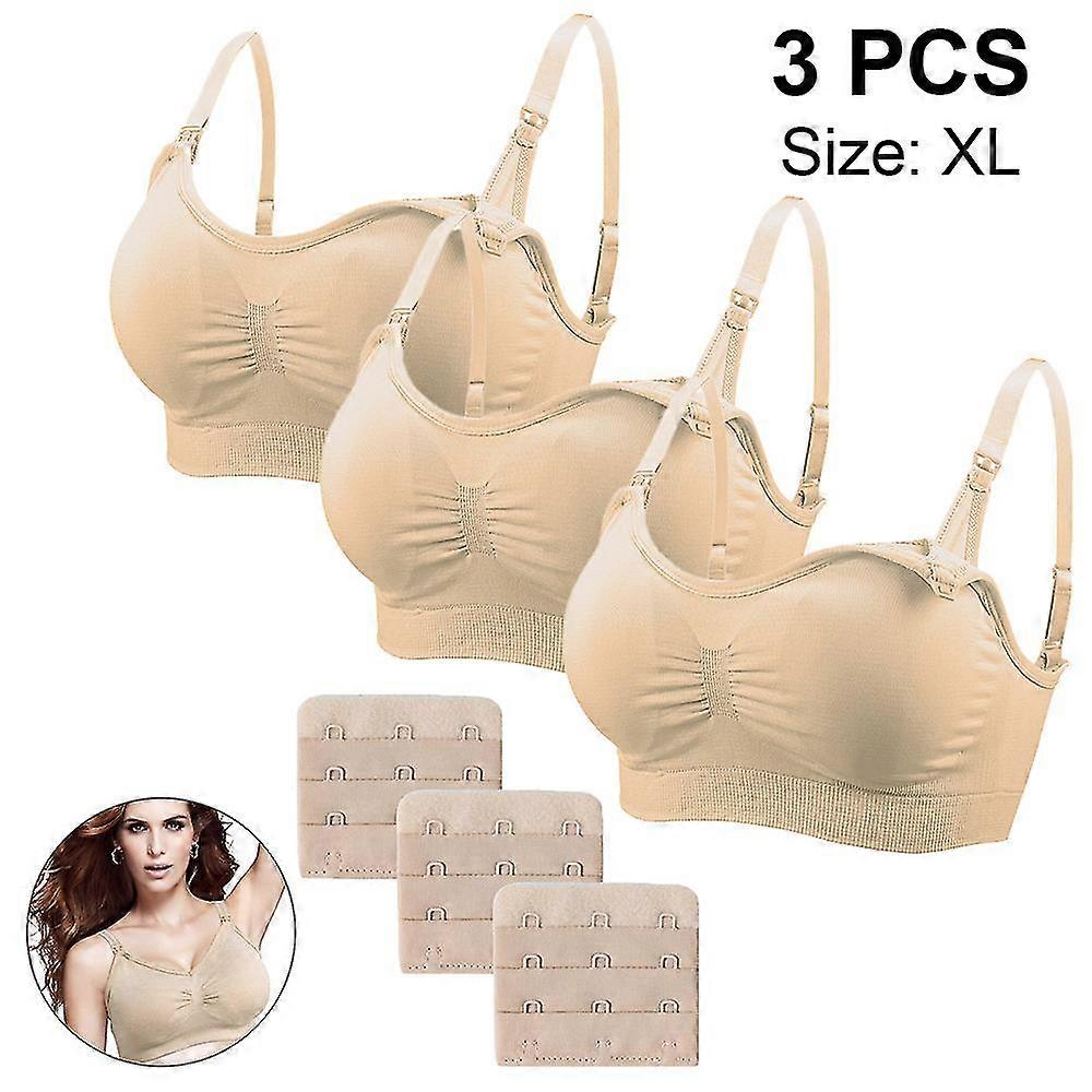 3pack B Seamless Nursing Maternity Bras With Extenders
