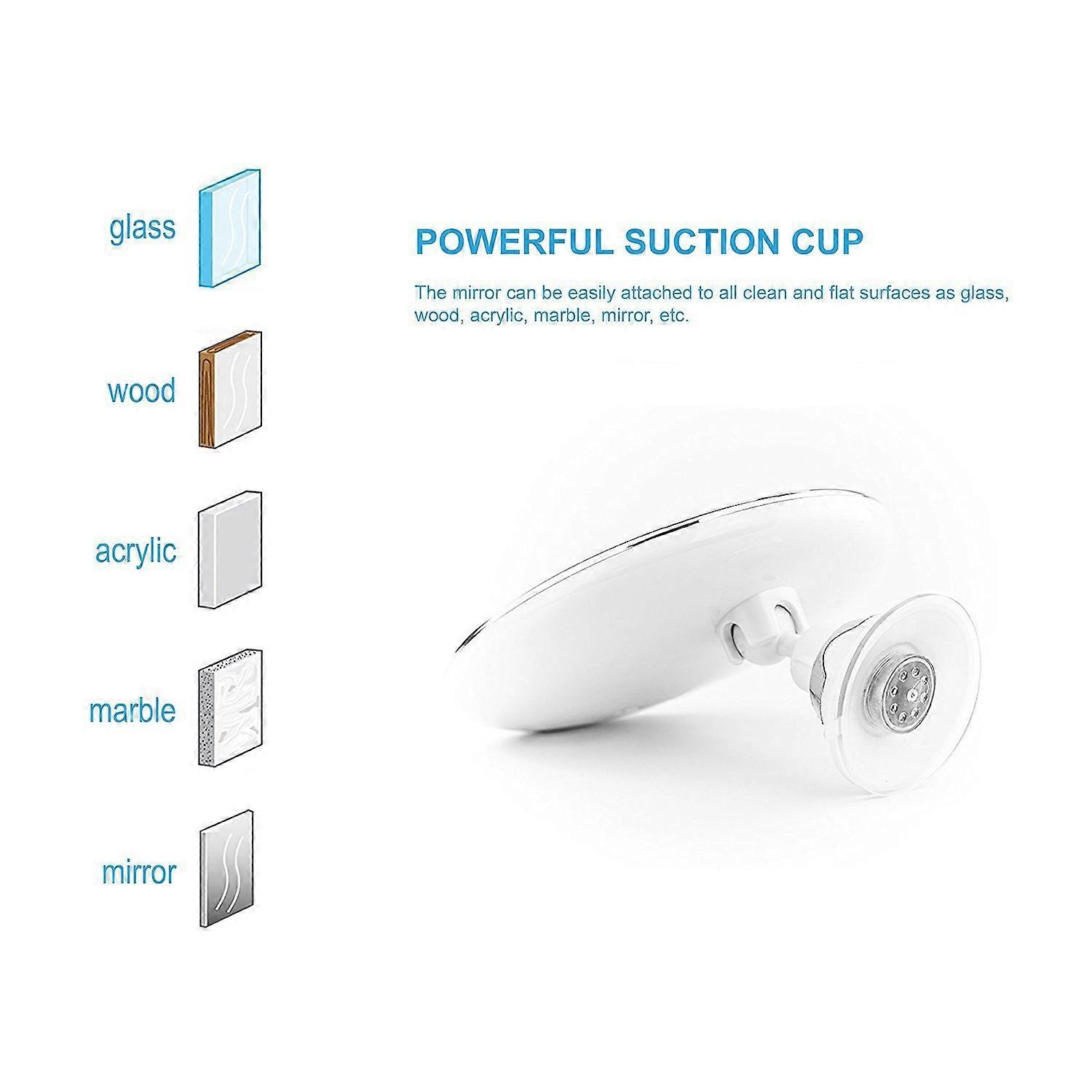 Magnifying Mirrors x10 LED Illuminated Travel Makeup Mirror with Suction Cup Magnifying Wall Mirror 360  Rotation Free Standing Mirror Ideal