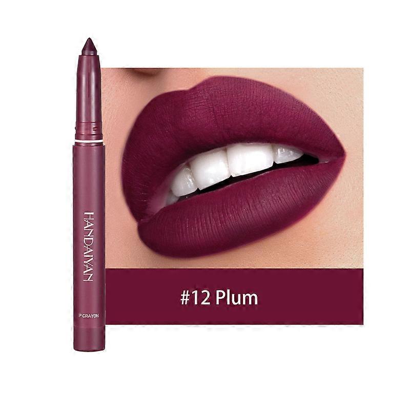12 Colors Pink Velvet Matte Lipstick Pen Lip Liner Pencil Waterproof Long Lasting Not Easy To Fade Plump Lips Crayon Makeup Tint