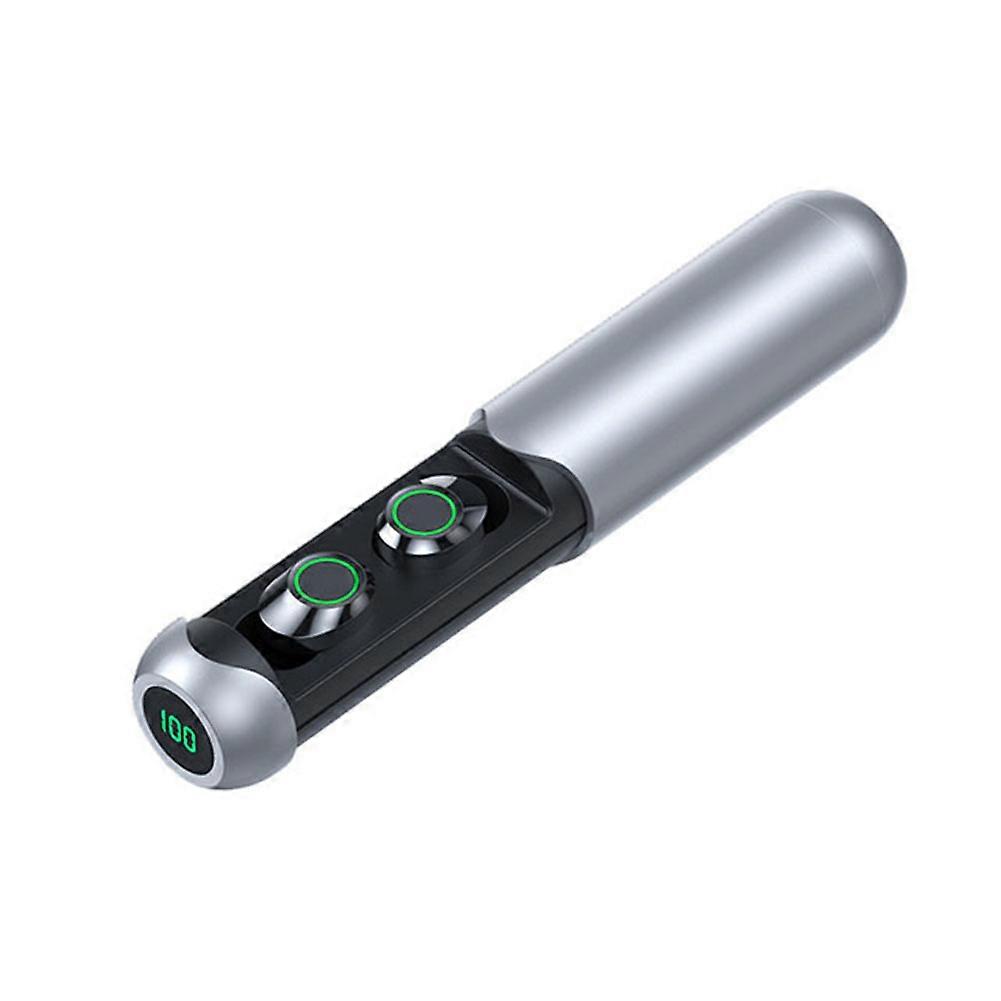 Small Black/Silver Capsule Pull-out Wireless Headset Multifunctional Portable Headset For Workout