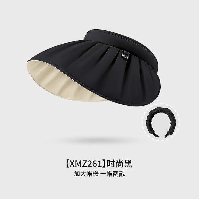 Summer sun visor hat Women's outdoor large brim UV resistant empty top hat Versatile shell hat