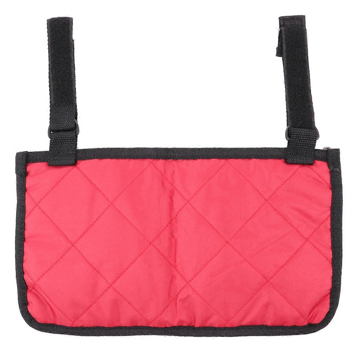 1pc Wheelchair Side Storage Bag Storage Pouch Seat Side Container Organizer Multi-pockets Side Pouch for Wheelchair Use (Claret)