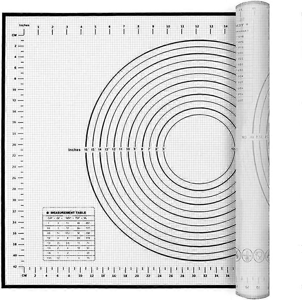 Siliconen deegmat antislip, deegrolmat extra groot met meting