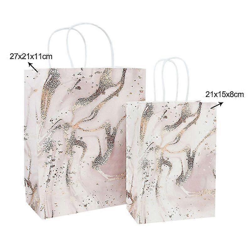 5 قطع الرخام تصميم كرافت ورقة هدية حقيبة مع مقبض عيد ميلاد حزب التعبئة والتغليف أكياس هدايا الزفاف للضيوف لوازم رمضان العيد