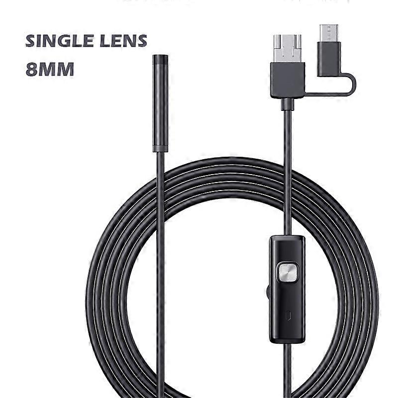 Android Endoscope Camera 3in1 Micro USB Type-c Pipe Car Inspection Borescope Waterproof LEDs Rigid Cable for Sumang HUIWEI PC