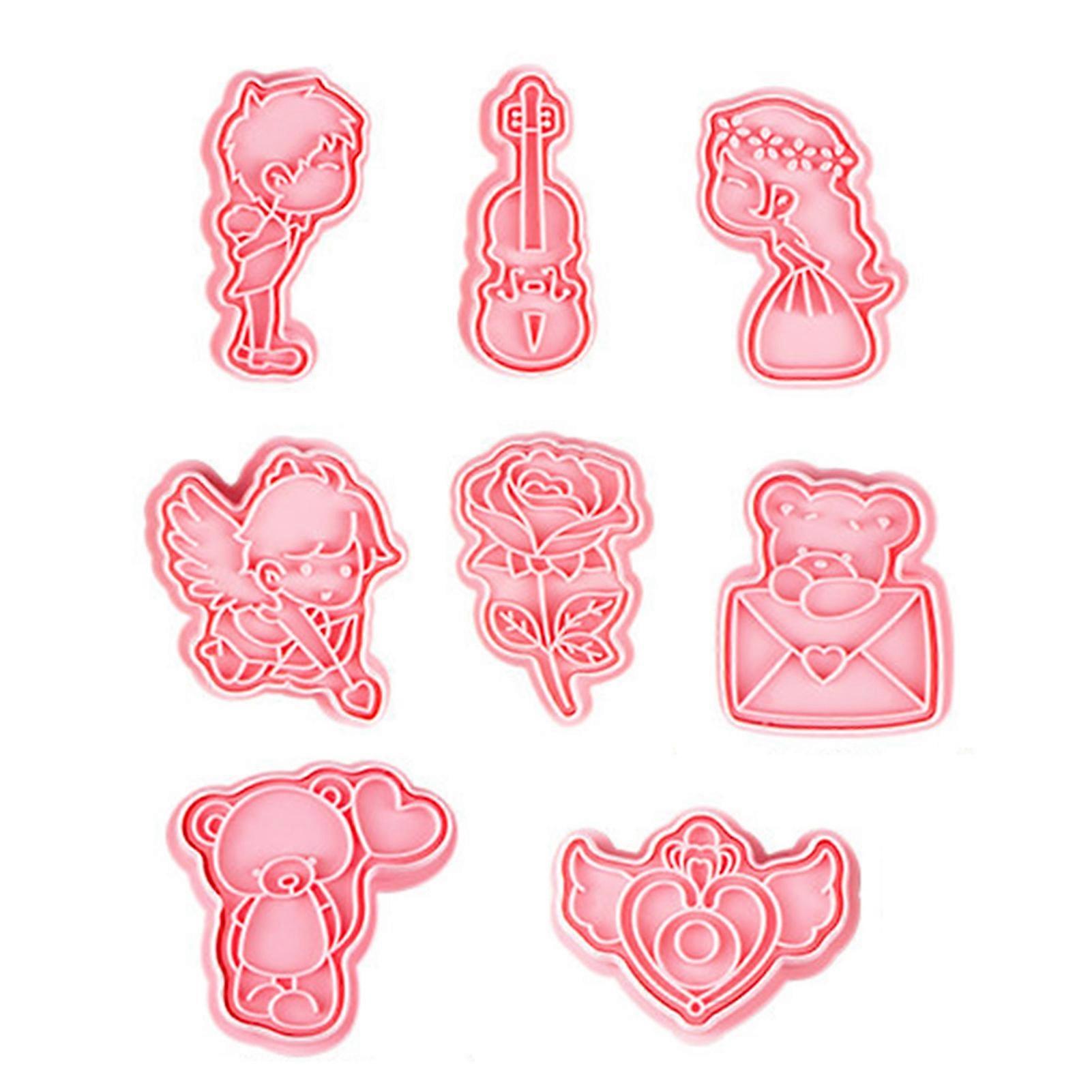 1 Set Couples Pattern Cookie Cutters DIY PP Valentines Day Biscuit Molds Kitchen Tools